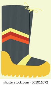 Retro Ski Boot Vector Illustration