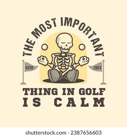 Retro Skull Golf Vintage Mascot