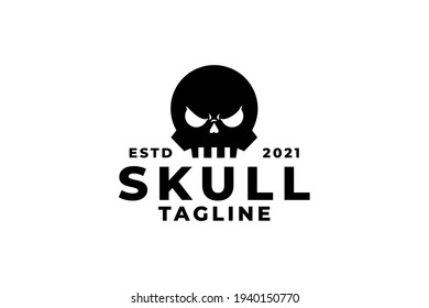 retro skull logo. suitable for motorbike club or business logo match with skull illustration.