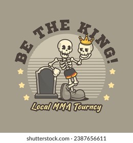 Retro Skull MMA Vintage Mascot