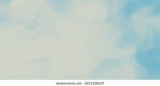 retro sky pattern on old paper texture. raster halftone vintage clouds. vector illustration