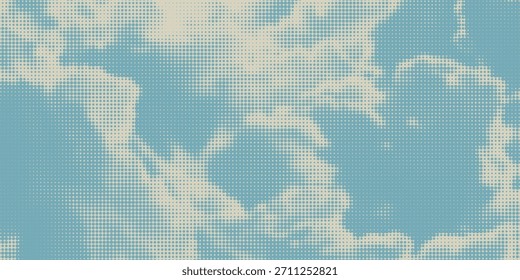 padrão do céu retro na textura de papel velha. raster meio-tom vintage nuvens. vetor moderno