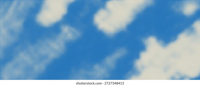 padrão do céu retro no fundo de papel velho. raster nuvens vintage