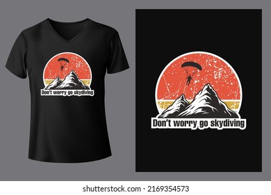 Retro Skydiving Skydive Parachute Jump T-Shirt Design for printing and vector design.