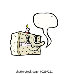 retro slice of cake cartoon character