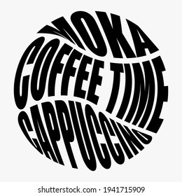 Logo del café. Cappuccino, tiempo de café. Vector.