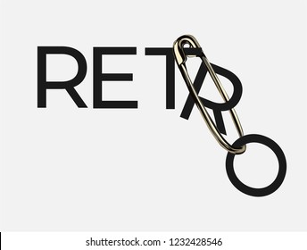retro slogan with secure pin illustration