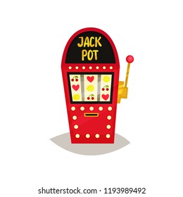 Retro slot machine with fruit symbols vector Illustration on a white background