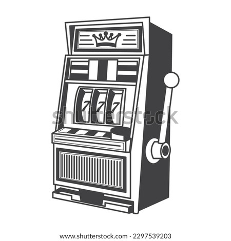 Retro Slot Machine Vector Stock Illustration