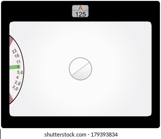 retro SLR viewfinder,  free pix space, elements grouped for better handling