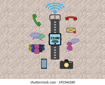 retro smartwatch odds vector