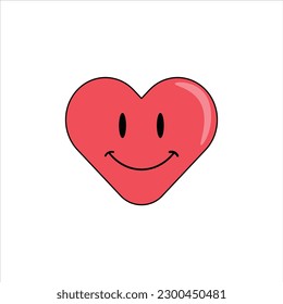 Retro Smile Sticker Vector Design