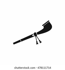 Retro smoking pipe icon in simple style isolated on white background. Cigarette symbol