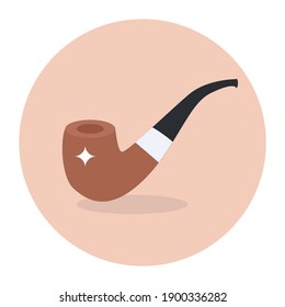 
A retro smoking pipe isolated on colored background