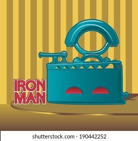 Retro smoothing iron poster design