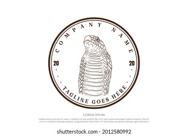 Retro Snake King Cobra Viper Black Mamba Badge Label Logo Design Vector