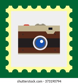 Retro snapshot camera icon