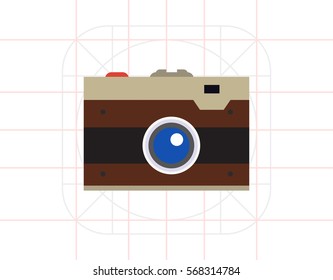 Retro snapshot camera icon