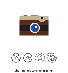 Retro snapshot camera icon
