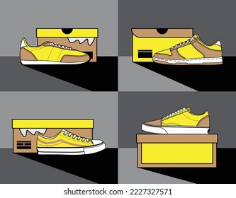 Colección Retro Sneakers. Ilustraciones vectoriales