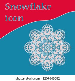 Retro snowflake icon, vector design for winter holidays invitation cover