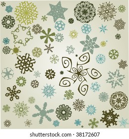retro snowflakes background