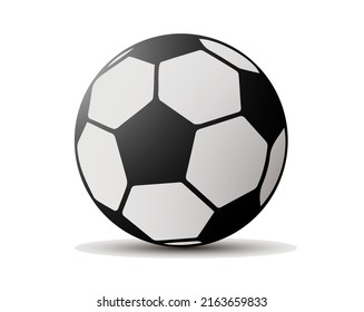 a retro soccer ball with shadow underneath