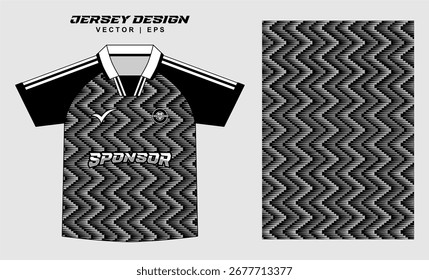 Retro Soccer Jersey mit Zigzag Textur und Sponsor Logo