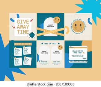 Retro Social Media Bundle Pack, For Promotional Purpose.