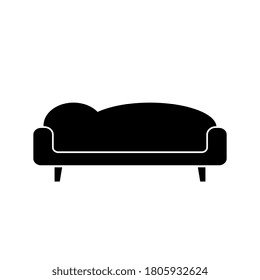 Retro Sofa icon. Couch for living room. Flat design