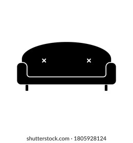 Retro Sofa icon isolated on white background. Couch for living room. Flat design