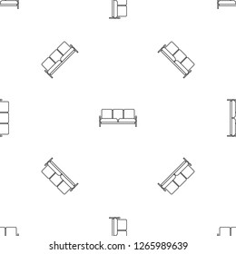 Retro sofa icon. Outline illustration of retro sofa vector icon for web design isolated on white background