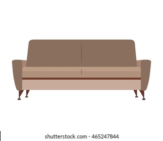 Retro sofa isolated on white background. Furniture for an interior, living room.
