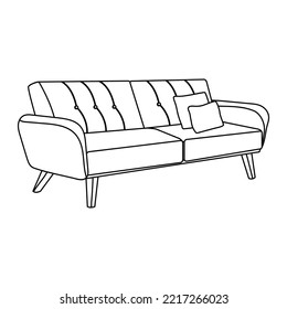 Retro sofa simple linear icon