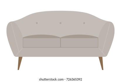 Retro sofa vector illustration.
