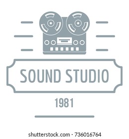 Retro sound studio logo. Simple illustration of retro sound studio vector logo for web