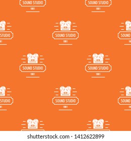 Retro sound studio pattern vector orange for any web design best
