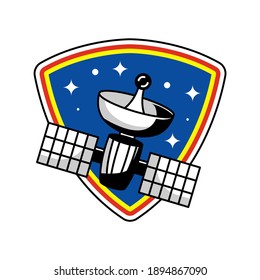 Retro space badge logo design