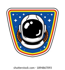 Retro space badge logo design