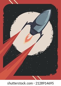 retro space cartel with rocket