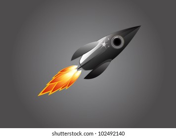 retro space rocket