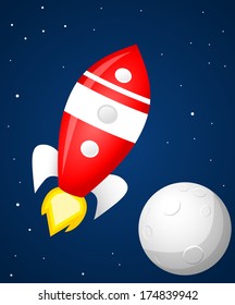 Retro space rocket