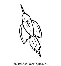 desenho animado retro foguete espacial
