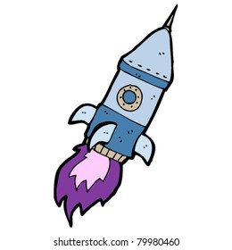 retro space rocket cartoon