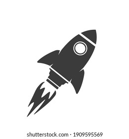 Retro Space Rocket Icon Vector Illustration