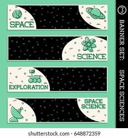 Retro Space Science banner set (eps10);