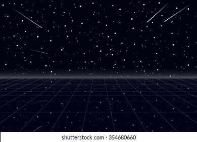 Retro space. Vector illustration