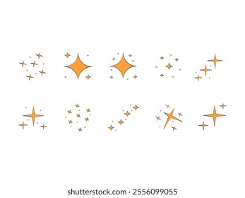 Retro Sparkling Star Element Set 