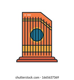 línea de altavoces retro y diseño de iconos de estilo relleno, música melodía canción música música arte musical y tema de composición Ilustración vectorial
