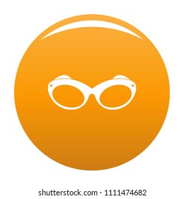 Retro spectacles icon. Simple illustration of retro spectacles vector icon for any design orange